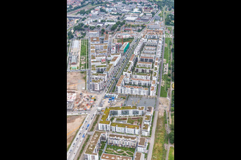 Vue aérienne de Quartier Bahnstadt in Heidelberg dans le département Bade-Wurtemberg, Allemagne