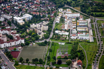 Vue aérienne de Zone de peuplement à le quartier Kirchheim in Heidelberg dans le département Bade-Wurtemberg, Allemagne