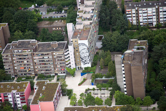 Vue aérienne de Passage d'Emmertsgrund à le quartier Emmertsgrund in Heidelberg dans le département Bade-Wurtemberg, Allemagne