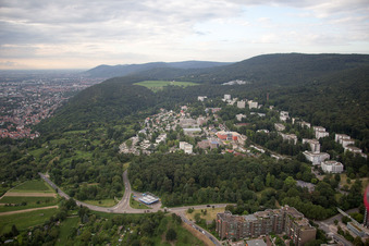 Vue aérienne de Du sud à le quartier Boxberg in Heidelberg dans le département Bade-Wurtemberg, Allemagne