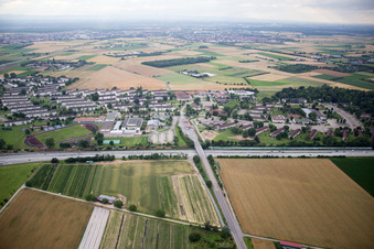 Vue aérienne de BAMF dans le village de Pattrik Henry à le quartier Patrick Henry Village in Heidelberg dans le département Bade-Wurtemberg, Allemagne