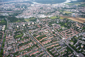 Photographie aérienne de Quartier Gartenstadt in Ludwigshafen am Rhein dans le département Rhénanie-Palatinat, Allemagne