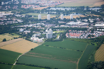 Vue aérienne de Quartier Oggersheim in Ludwigshafen am Rhein dans le département Rhénanie-Palatinat, Allemagne