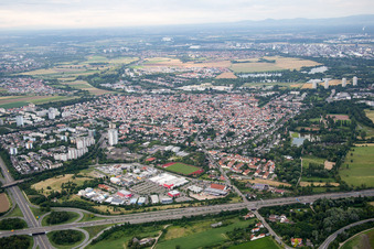 Vue oblique de Quartier Oggersheim in Ludwigshafen am Rhein dans le département Rhénanie-Palatinat, Allemagne