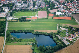 Vue aérienne de Abelweier à le quartier Oppau in Ludwigshafen am Rhein dans le département Rhénanie-Palatinat, Allemagne