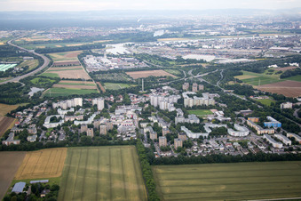 Quartier Pfingstweide in Ludwigshafen am Rhein dans le département Rhénanie-Palatinat, Allemagne vue d'en haut