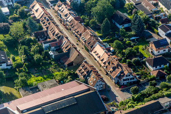 Vue aérienne de Quartier de la vieille ville de la Scheuergasse à Zwingenberg dans le département Hesse, Allemagne