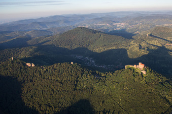 Vue aérienne de Château de Trifels à Annweiler am Trifels dans le département Rhénanie-Palatinat, Allemagne