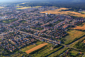 Vue aérienne de Vue de la ville depuis le nord-ouest à Haßloch dans le département Rhénanie-Palatinat, Allemagne