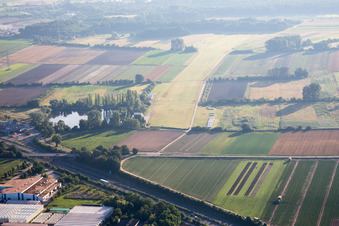 Vue aérienne de Aérodrome de vol à voile à le quartier Dannstadt in Dannstadt-Schauernheim dans le département Rhénanie-Palatinat, Allemagne
