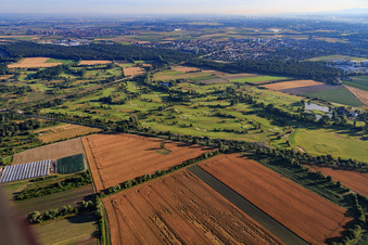 Vue oblique de Terrain du parcours de golf Golfpark Kurpfalz à Schifferstadt dans le département Rhénanie-Palatinat, Allemagne