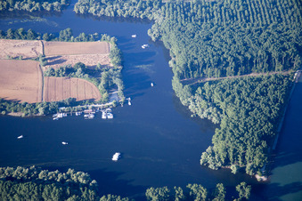 Vue aérienne de Corse à le quartier Oberhausen in Oberhausen-Rheinhausen dans le département Bade-Wurtemberg, Allemagne