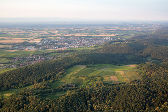 Vue aérienne de Haardtrand Wolfsteig à Pleisweiler-Oberhofen dans le département Rhénanie-Palatinat, Allemagne