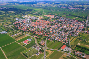 Vue aérienne de Vue d'ensemble de la ville depuis le nord-ouest à Freinsheim dans le département Rhénanie-Palatinat, Allemagne