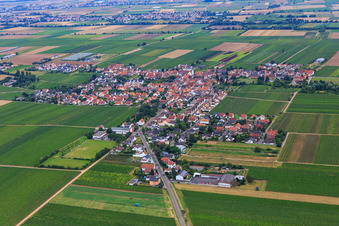 Vue aérienne de Rue de la gare à Gönnheim dans le département Rhénanie-Palatinat, Allemagne