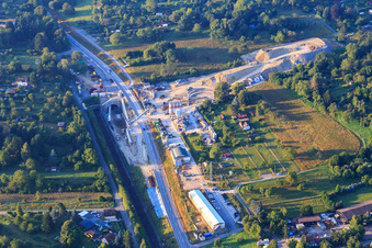 Vue aérienne de Chantier de la Königsbacher Landstraße à le quartier Nordstadt in Pforzheim dans le département Bade-Wurtemberg, Allemagne