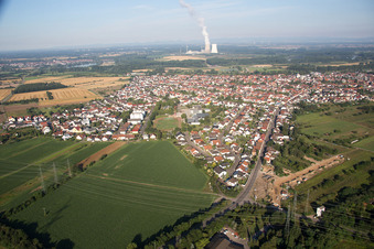 Vue aérienne de Quartier Oberhausen in Oberhausen-Rheinhausen dans le département Bade-Wurtemberg, Allemagne
