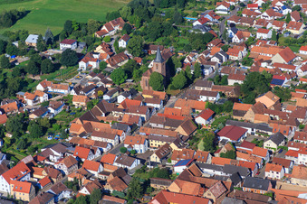 Vue aérienne de Église simultanée Rohrbach à Rohrbach dans le département Rhénanie-Palatinat, Allemagne