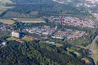 Vue aérienne de Quartier Weiherfeld-Dammerstock in Karlsruhe dans le département Bade-Wurtemberg, Allemagne