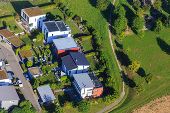 Vue aérienne de Cinquante acres à le quartier Hohenwettersbach in Karlsruhe dans le département Bade-Wurtemberg, Allemagne