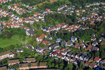 Vue aérienne de Nouveau chemin à le quartier Hohenwettersbach in Karlsruhe dans le département Bade-Wurtemberg, Allemagne