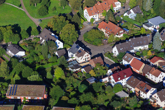 Vue aérienne de Nouveau chemin à le quartier Hohenwettersbach in Karlsruhe dans le département Bade-Wurtemberg, Allemagne
