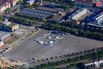 Vue aérienne de Station de mesure Karlsruhe à le quartier Oststadt in Karlsruhe dans le département Bade-Wurtemberg, Allemagne