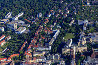 Vue aérienne de SAP SE (KAR01) et TECO à Vincenz-Prießnitz-Straße à le quartier Oststadt in Karlsruhe dans le département Bade-Wurtemberg, Allemagne