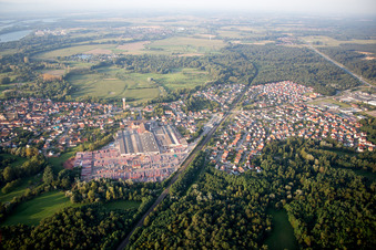 Vue aérienne de Seltz dans le département Bas Rhin, France