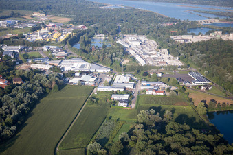 Vue oblique de Quartier Freistett in Rheinau dans le département Bade-Wurtemberg, Allemagne
