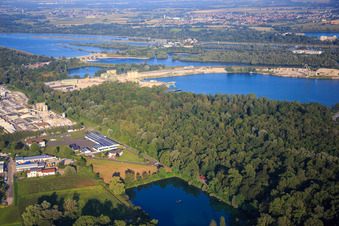 Vue aérienne de INTE-ROBA Bautechnik GmbH & Co. KG à le quartier Freistett in Rheinau dans le département Bade-Wurtemberg, Allemagne
