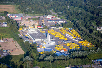 Vue aérienne de Locaux de l'usine Xella Deutschland GmbH à le quartier Freistett in Rheinau dans le département Bade-Wurtemberg, Allemagne