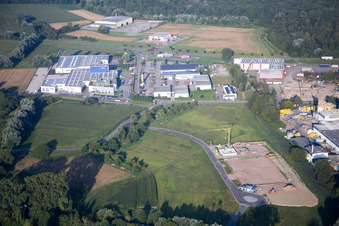 Vue aérienne de Groupe Zimmer à le quartier Freistett in Rheinau dans le département Bade-Wurtemberg, Allemagne