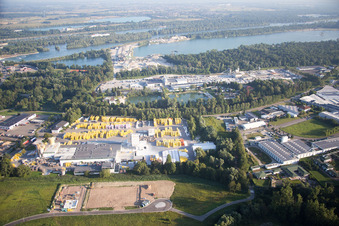 Photographie aérienne de Xella Allemagne à le quartier Freistett in Rheinau dans le département Bade-Wurtemberg, Allemagne
