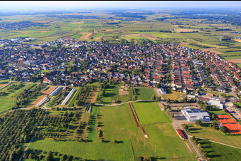 Vue aérienne de Vue du nord à le quartier Altenheim in Neuried dans le département Bade-Wurtemberg, Allemagne