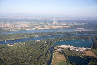 Vue aérienne de Gerstheim dans le département Bas Rhin, France
