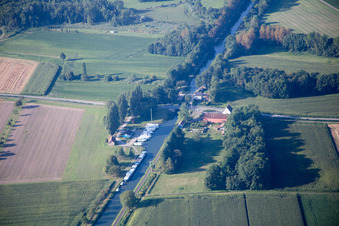 Vue oblique de Obenheim dans le département Bas Rhin, France