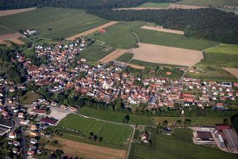 Photographie aérienne de Champs agricoles et terres agricoles à Herbsheim dans le département Bas Rhin, France