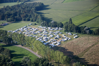 Vue aérienne de Sermersheim dans le département Bas Rhin, France