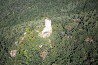 Vue oblique de L'Ortenbourg à Scherwiller dans le département Bas Rhin, France