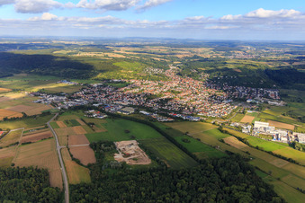 Vue aérienne de Vue de la ville depuis l'ouest à Weingarten dans le département Bade-Wurtemberg, Allemagne