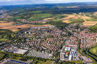 Vue aérienne de Vue d'ensemble de la ville depuis l'ouest à Steinheim an der Murr dans le département Bade-Wurtemberg, Allemagne
