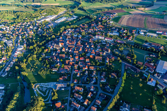 Vue oblique de Bühlertann dans le département Bade-Wurtemberg, Allemagne