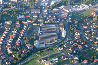 Vue aérienne de Ruines de l'ancien bâtiment de l'usine à Oberrot dans le département Bade-Wurtemberg, Allemagne