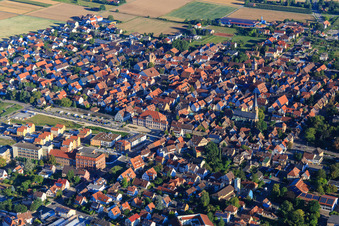 Vue aérienne de Château Stadion sur la Bleichwiese à Bönnigheim dans le département Bade-Wurtemberg, Allemagne