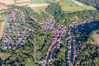 Vue aérienne de Champs agricoles et terres agricoles à Zaberfeld dans le département Bade-Wurtemberg, Allemagne
