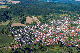 Vue oblique de Quartier Obergrombach in Bruchsal dans le département Bade-Wurtemberg, Allemagne