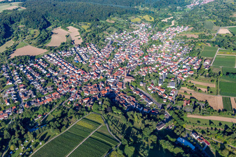 Quartier Obergrombach in Bruchsal dans le département Bade-Wurtemberg, Allemagne d'en haut