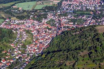 Quartier Obergrombach in Bruchsal dans le département Bade-Wurtemberg, Allemagne vue d'en haut