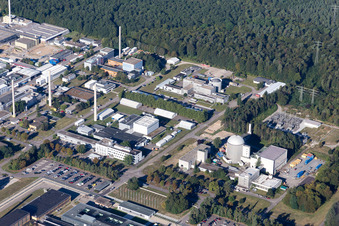 Vue aérienne de KIT Nord à le quartier Leopoldshafen in Eggenstein-Leopoldshafen dans le département Bade-Wurtemberg, Allemagne
